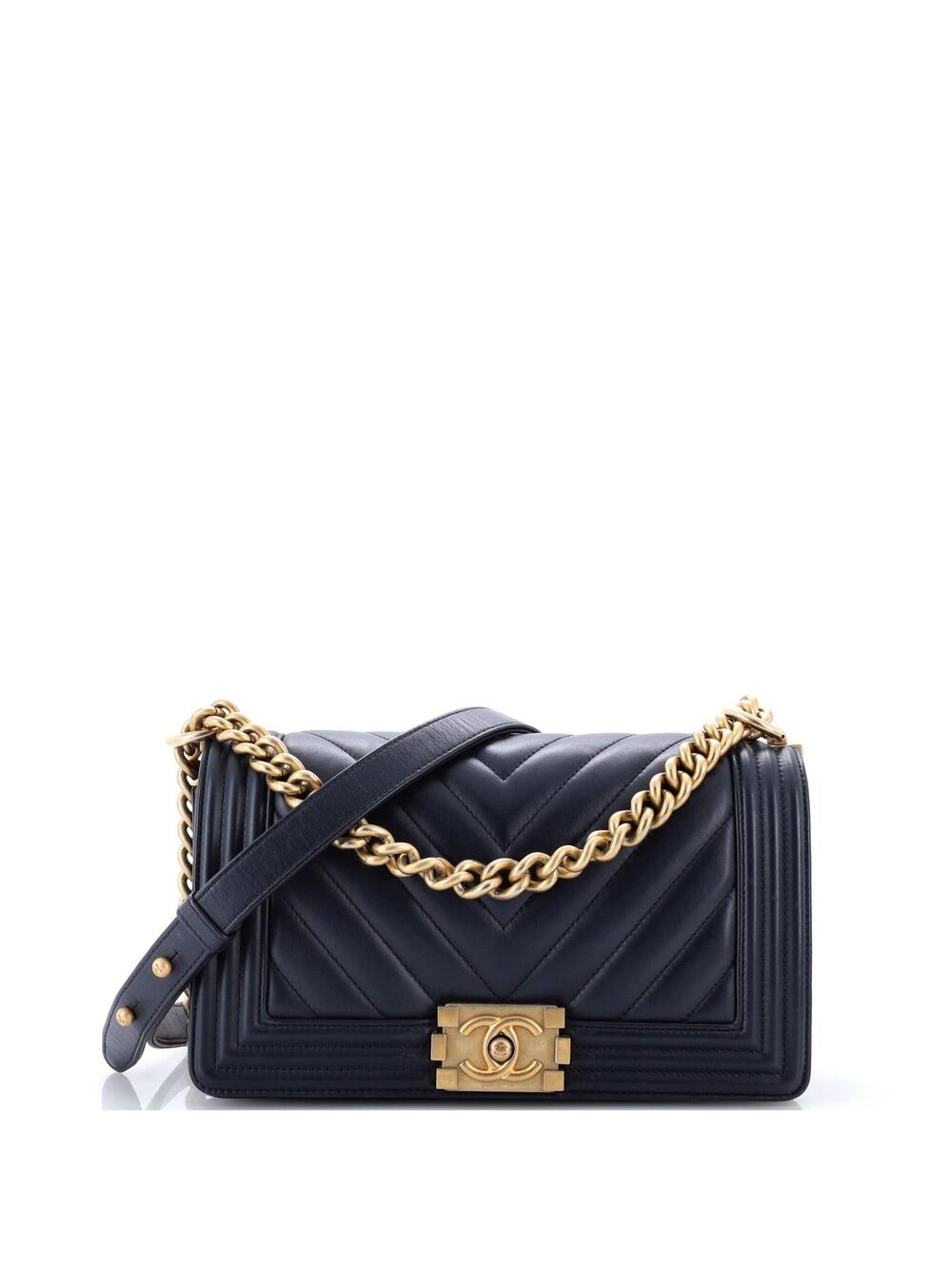 Chanel Boy Flap Bag Chevron Calfskin #371048C43B